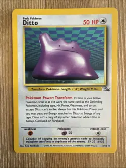 Ditto - 3/62 - Pokemon Fossil Unlimited Holo Rare Card WOTC MP - Image 1