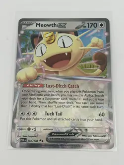 Pokemon Meowth EX 062/088 Double Rare Pokemon Perfect Order NM - Image 2