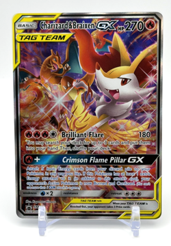 Pokemon TCG: Charizard & Braixen GX Tag Team Sun Moon Black Star Promo#SM230 NM - Image 1