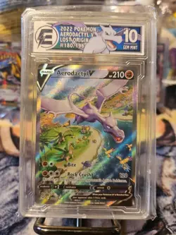 Aerodactyl V 180/196 Lost Origin Alternate Full Art Pokemon Card 10 Gem Mint - Image 1