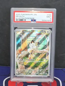 Pokemon Meowth 106/094 PSA 9 Illustration Rare - Image 1