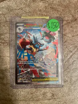Pokemon Mega Lucario EX 179/132 Full Art Pokemon Card SIR Holo EN - Image 1
