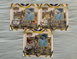 (Lot Of 3) Pokemon Brilliant Stars 3 Pack Blister Glaceon Promo New Sealed - Image 1