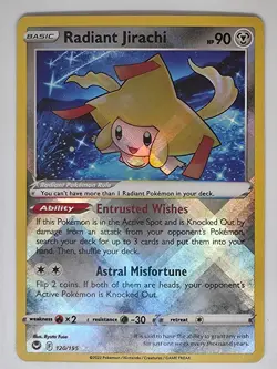 Radiant Jirachi 120/195 Radiant Rare Silver Tempest Pokemon NM - Image 1