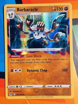Pokemon TCG Sword & Shield Lost Origin Barbaracle #107/196 Holo NM - Image 1