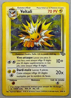 Pokemon FRENCH Voltali #4/64 Holo Rare W/Swirl - 2000 Jungle Set - HP (Damaged) - Image 1