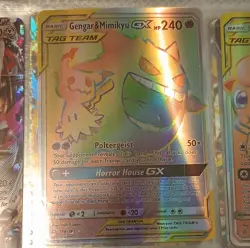 Pokemon Gengar & Mimikyu GX Tag Team Holo 186/181 English 2019 Pokemon GX Card - Image 1
