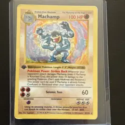 Machamp 8/102 1st Edition Shadowless WOTC Base Set Pokemon Card - Image 1
