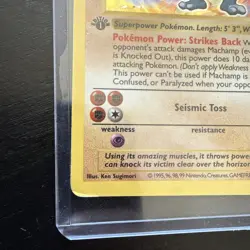 Machamp 8/102 1st Edition Shadowless WOTC Base Set Pokemon Card - Image 2