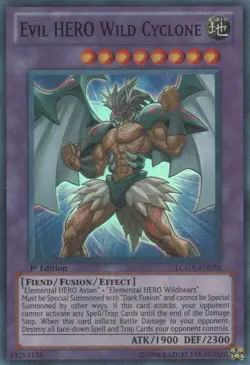 Evil HERO Wild Cyclone - LCGX-EN070 - Super Rare - 1st Edition - Lightly Played - Image 1