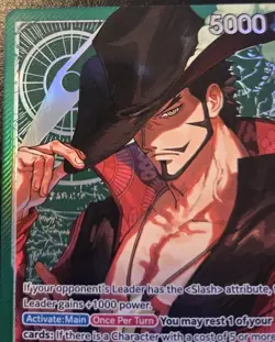 Dracule Mihawk (Alt. Art) OP14-020 Foil Leader The Azure Sea's Seven One Piece - Image 2