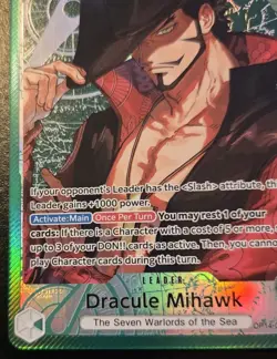 Dracule Mihawk (Alt. Art) OP14-020 Foil Leader The Azure Sea's Seven One Piece - Image 4