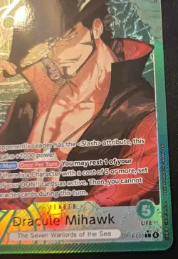 Dracule Mihawk (Alt. Art) OP14-020 Foil Leader The Azure Sea's Seven One Piece - Image 5