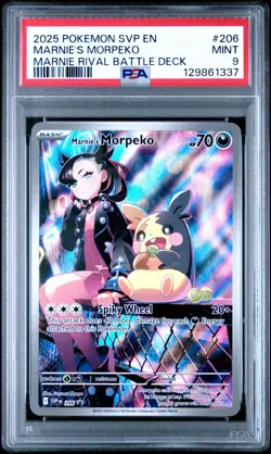 PSA 9 Marnie'S Morpeko #206 2025 Pokemon Black Star Promo - Image 1