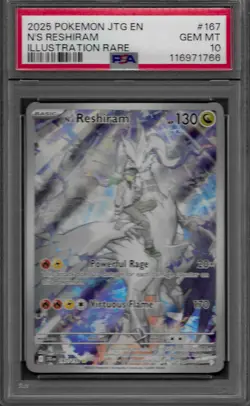 2025 POKEMON JTG EN-JOURNEY TOGETHER #167 N'S RESHIRAM ILLUSTRATION RARE - Image 1