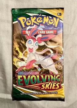 Pokemon TCG Sword & Shield Evolving Skies Factory Sealed Booster Pack - Image 1