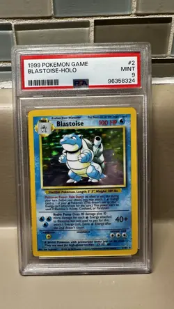 Pokemon Blastoise Holo Rare Base Set #2 PSA 9 Mint - Image 1