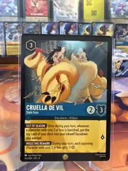 Disney Lorcana TCG Cruella De Vil Style Icon Legendary 143/204 Non Foil Card - Image 1