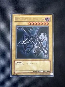 1996 Yu-gi-Oh! Red-Eyes B. Dragon Holo Rare Card SDJ-001 Lightly Played - Image 1