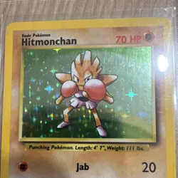 1999 Pokemon Hitmonchan 70 HP Holo Rare Base Set Card 7/102 Vintage WOTC - Image 2