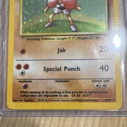 1999 Pokemon Hitmonchan 70 HP Holo Rare Base Set Card 7/102 Vintage WOTC - Image 3