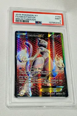PSA 9 Mewtwo EX Full Art - XY Breakthrough 2015 Pokemon Card 158/162 - Image 1
