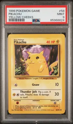 Pokemon Base Set Pikachu Yellow Cheeks #59 PSA 9 - Image 1