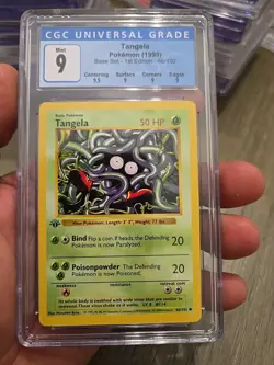 1999 Pokemon Set 1st Edition Tangela #66/102 CGC 9 - Image 1