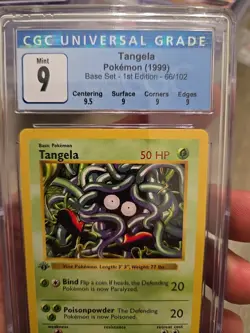 1999 Pokemon Set 1st Edition Tangela #66/102 CGC 9 - Image 3