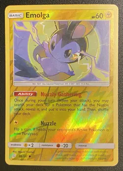 Emolga Reverse Holo Common 46/181 Pokemon TCG Sun & Moon Team Up NM Free Ship - Image 1
