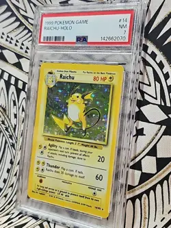 Raichu Holo #14 Pokemon Base Set Unlimited PSA 7 Near Mint (070) - Image 5
