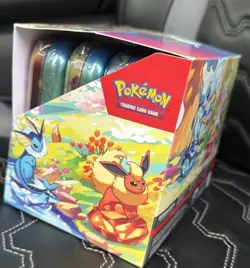 Pokemon SV8.5 Prismatic Evolutions Mini Tins Box (8 Factory Sealed Tins) - Image 4