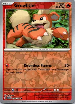 Growlithe Reverse Holo 030/198 Scarlet & Violet Base Set Pokemon TCG Near Mint - Image 1