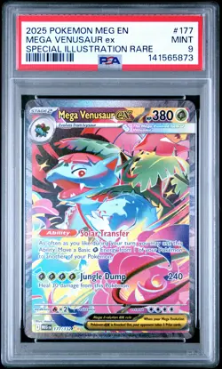 2025 POKEMON MEG EN-MEGA EVOLUTION #177 MEGA VENUSAUR EX PSA 9 - Image 1