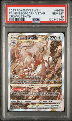 2023 POKEMON SWSH CROWN ZENITH #GG56/GG70 HISUIAN ZOROARK VSTAR FULL ART PSA 10 - Image 1
