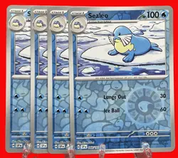4x Pokemon TCG Sealeo 044/191 Surging Sparks Reverse Holo English 2024 NM - Image 1