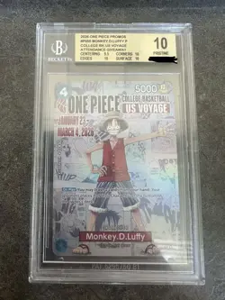 Bandai 2026 One Piece Promos P055 Monkey.D.Luffy Foil Promo Beckett 10 - Image 1