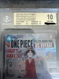 Bandai 2026 One Piece Promos P055 Monkey.D.Luffy Foil Promo Beckett 10 - Image 2