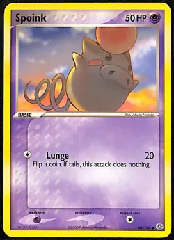 Pokemon EX Emerald Common Card - Spoink 66/106 - Image 1