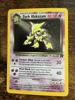 Pokemon Dark Alakazam Holo Rare TCG Card 1/82 LP-NM Condition - Image 1