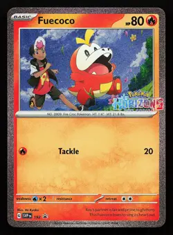 Fuecoco 192 Holo Stamped Horizons The Series Promo Pokemon Card - Image 1