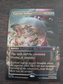 Supreme Verdict 134 PROMO BORDERLESS FOIL TMNT Pizza Box Commander MTG NM Card - Image 1