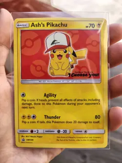 Pokemon Ash's Pikachu SM109 Sun & Moon Promo 2017 70 HP Regular Card - Image 1