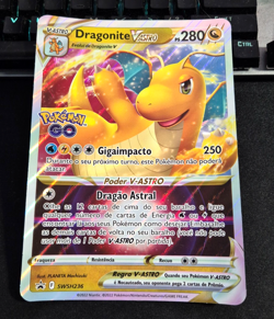Pokemon Go Dragonite V-astro jumbo card SWSH236 SP Brazil exclusive - Portuguese - Image 1