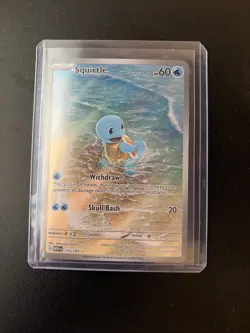 Pokemon TCG Squirtle 170/165 Scarlet & Violet 151 Illustration Rare Holo Card - Image 1