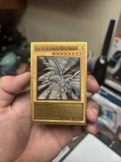 Custom Gold Blue Eyes Alternative White Dragon Card - Image 1