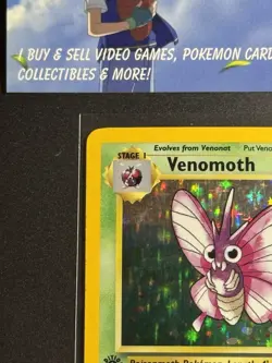 1999 Pokemon Jungle 1st Edition Venomoth Holo Rare 13/64 LP Card - Image 3
