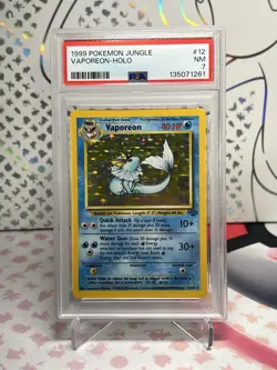 1999 Pokemon Jungle #12/64 Vaporeon Holo PSA 7 NM Rare Card - Image 1