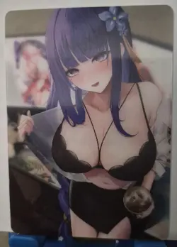 Raiden Shogun Promo PR 3D Lenticular Goddess Story Anime Card Cherry Blossom - Image 1