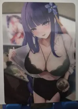 Raiden Shogun Promo PR 3D Lenticular Goddess Story Anime Card Cherry Blossom - Image 2